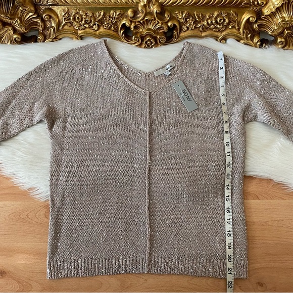WD.NY Sequin Taupe Knit Sweater - Picture 7 of 10
